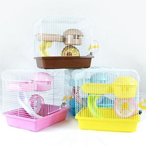 Cages Cage for Hamster Guinea Pig Rats Hamster Cage Set Hamster House Portable Plastic Pet Nest Hamster Accessories