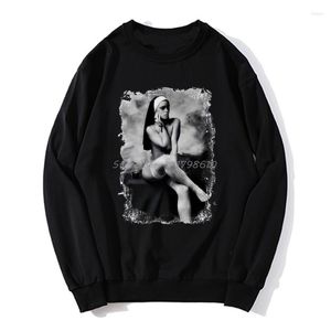 Erkek Hoodies Seksi Rahibe Nonne Relieuse Pin Up Şeytan Anton Lavey Şeytani Gizli Goth Gotik Hoodie Erkekler Sweater