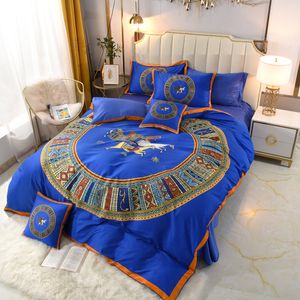 Bettbezug aus ägyptischer langstapeliger Baumwolle, vierteiliges Set, sechsteiliges Set, reine Baumwolle, 60 Sets, Bettwäsche, Pferdeserie, schlicht
