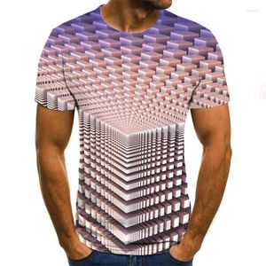 Men's T Shirts Fashion Men T-shirts Geometric Pattern Print Tshirts Creative Stereo 3D Shirt Trend Women Short-sleeved Tees