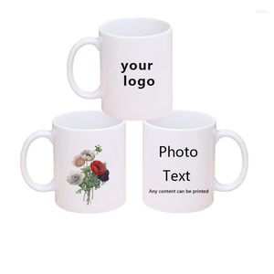 Mugs DIY Customized 350ML11oz Ceramic Mug Print Po LOGO Text Personality Coffee Milk Water Cup Creative Gift Cute TeaCup