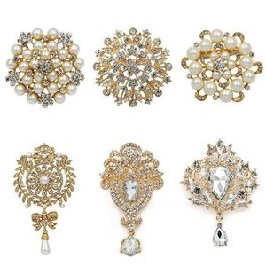 Pins Brooches WEIMANJINGDIAN brand 6-piece sparkling crystal DIY wedding bouquet decoration chest set G230529