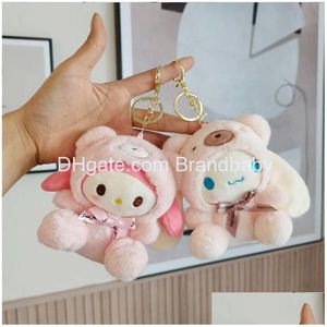 Jewelry Cute Animation Keychain Plush Doll Cinnamoroll Key Ring Car Pendant Drop Delivery Baby Kids Maternity Accessories Otram