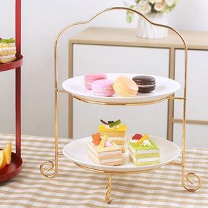 Plattor Metal Tiered Cake Servering Rack Stand för Home Party Decor Dessert Display eftermiddag Te Center Center