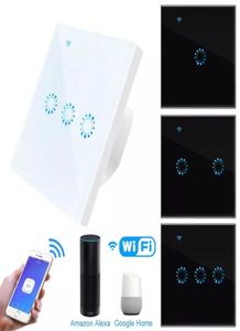 WiFi Smart Light Switch Glass Panel Touch Switch Compatibel met Alexa Google Home Smart Wall Switch 10A 90250V Telefoon App Timer F13077526