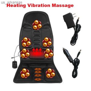 Auto Home Office Ganzkörpermassagekissen Wärme 7 Motoren Vibrationsmatratze Nackenmassagestuhl Massage Entspannung Autositz 12V L230523