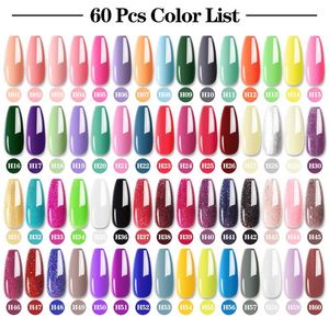 Satser limegirl 60st 40 st color gel nagellack set 80 färger semi permanent uv led gel lack blöt av nagel lackar bas topprock