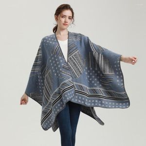 Scarves 2023 Cashmere Luxury Poncho Women's Winter Warm Shawls And Stoles Thick Capes Blanket Scarf