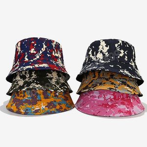 Summer Camouflage Bucket Hat Anti-UV Women Mężczyźni dwustronny kapelusz szeroki Brim Beach Sun Visor Składana czapka rybaka Panama