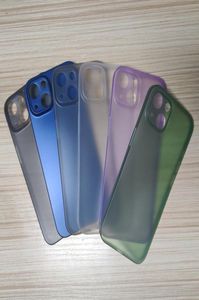 Корпуса для iPhone 14 плюс 13 Pro Max 12 Mini 11 03 мм Ультра -тонкая матовая матовая матовая прозрачная прозрачная мягкая пластиковая пластиковая крышка PP CA4578406