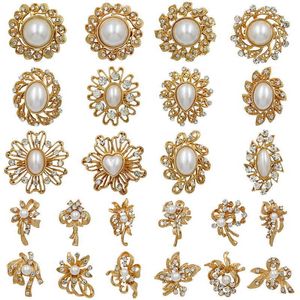 Alfinetes Broches WEIMANJINGDIAN Atacado imitação de broches grossos de cristal pérola para buquês de casamento DIY ou decorações de convite G230529