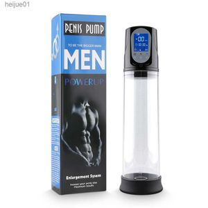 Bomba de pênis elétrica usb carga led bomba de vácuo automática extensor de pênis masculino ferramenta de treinamento de ereção masculino masturbador copo l230518