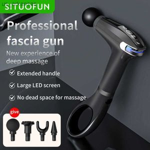 Situofun Professional Extended Massage Gun Deep Tissue Muscle Electric Massager for Full Body back and Neck Pain Relief Fitness L230523