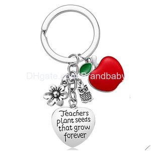 Gioielli Festa dell'insegnante Charms Portachiavi Fiore Gufo Cuore d'amore Lettera Portachiavi Accessori Appendiabiti Drop Delivery Baby Kids Maternità Otbuc