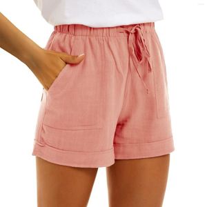 Damen-Shorts, lässig, Baumwolle, hohe Taille, Taschenhose, locker, gerade, kurzes Drücken auf die Nägel für Damen, Damen-Denim