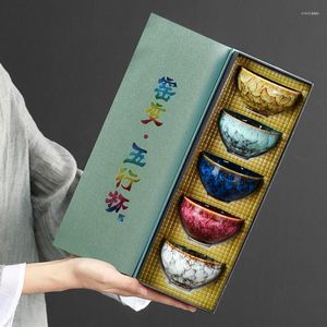 Tazze Chinese Kiln Change Tea Cup Gift Box Set Home Master Ceramic Build A Single Wine Glass Accessori