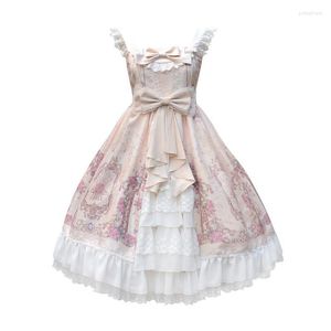 Casual Dresses Nonsar Lolita Cardigan Dress Jsk Elegant Court Sweet Girlrials Women Bow Blommor Blooming