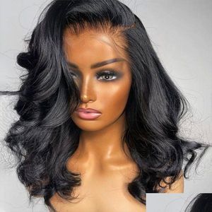Synthetic Wigs Body Wave Bob Wig 4X4 Brazilian Glueless For Women Human Hair Preplucked Closure Pre Plucked Drop Delivery Products Dhtlu