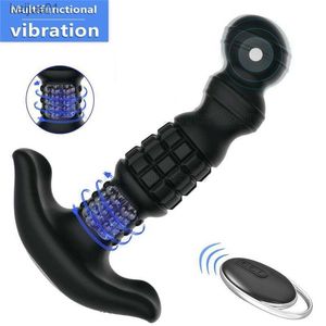 Telecomando Massaggiatore prostatico per uomo Vibrazione Butt Plug Rotazione Plug anale Vibratore Dildo Orgasmo prostatico maschile Masturbatore L230518