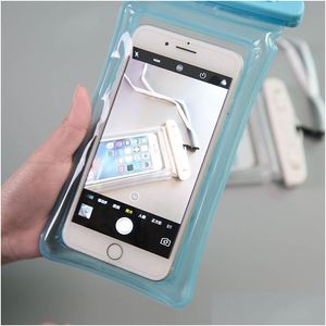 Storage Bags 6 Inch Waterproof Mobile Phones Pouch Floating Airbag Swimming Bag Pvc Protective Cell Phone Case For Swim Diving Surfi Dhcry