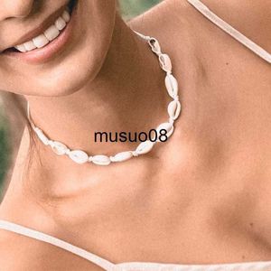 Hänge halsband heta conch snäckskal halsband kvinnor smycken sommar strandskal choker bohemian rep cowrie pärlstav halsband handgjorda krage kvinnliga j230601