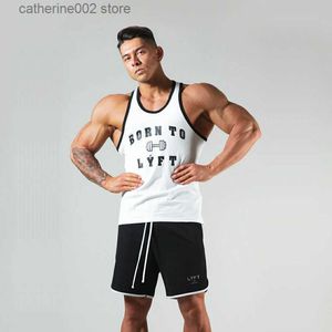 Herren T-Shirts 2021 Sommer Fitness Basketball Training Laufweste Fitnessstudio Trend Reine Baumwolle Atmungsaktive ärmellose Weste Sportmarke Weiße Tops T230601