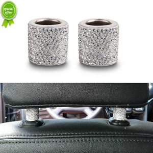 New Universal Crystal Rhinestone Car Seat Headrest Ring Collars Decor Charms Diamond Bling Car Interior Accessories for Women Girls