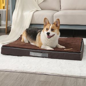 Rimozione penne Cuccia per animali Materasso per cani impermeabile con copertura EggCrate Memory Foam Cuccia per cani Calmante Tappetino per gatti Cucciolo di peluche Tappetino per cani di grandi dimensioni