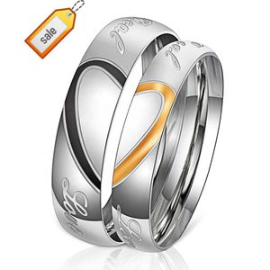Nieuwe Mode Liefde Hart Paar Ringen voor Vrouwen Mannen Bruiloft Unieke Fijne sieraden HS-WL-R169