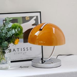 Bordslampor vintage lampa italiensk designer orange rostfritt stål bas vardagsrum dekoration sovrum sidfärg