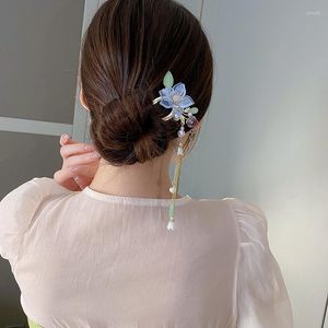 Grampos de cabelo Japonês e Coreano Lírio do Vale Flor Pérola Tassel Hairpin Elegante Doce Moda Tendência Acessórios Feminino