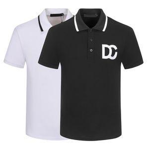 Moda uomo polo t shirt polo designer business casual polo pulsante geometriclogo uomo magliette manica corta in cotone tinta unita stampa camicia tee