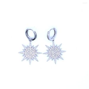 Stud Earrings 2023 Arrival Christmas Gift Gold Silver Color Sparking Cubic Zirconia Dangle Winter Snowflake Micro Pave Earring