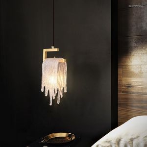 Pendant Lamps Lights Led Art Chandelier Lamp Bedside Luxury Bedroom Single Head Light Restaurant Post-modern Dining Table Small