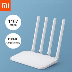 Routers Xiaomi Mi WIFI Router 4C WiFi Repeater APP Control 300/1200Mbps 2.4G 5G for home/office high speed long range Wireless Routers