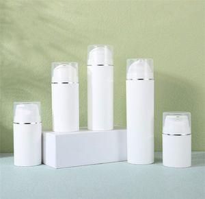 卸売50ml 80ml 100ml 150ml 200mlプラスチックエアレスポンプボトルシルバーラインマキアゲムリキッドメイクの空の化粧品コンテナ