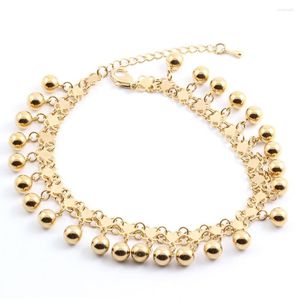 Charm Bracelets Plated 18k Real Gold Mesh Sequin Round Ball Pendant With For Women Luxury Jewelry