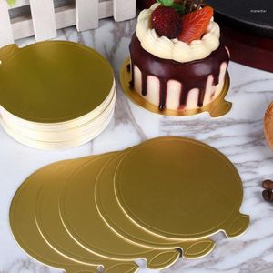 Bakningsverktyg 20st Golden Cake kartong Mousse Mat Botten skum Standbrädor Pappersbräda Formdessert Tray Decoration