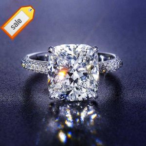 Anel estilo diamante de zircão de 2 quilates para mulheres Anillos finos 925 Joias Bizuteria Anéis Anéis de pedras preciosas de cor prata
