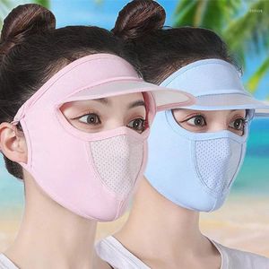 Motorcycle Helmets Ice Silk Sunscreen Mask Female Hair Summer Cycling Breathable Anti-ultraviolet Hanging Ear Type Eye Protection For Women