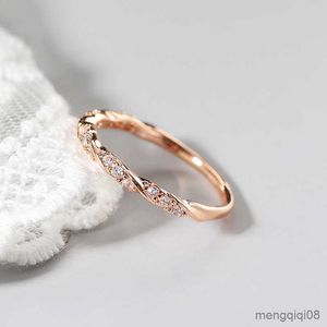 Кольца полосы Slim обручальное кольцо для женщин простые микро циркона белого золотого цвета изящные свадебные подарки
