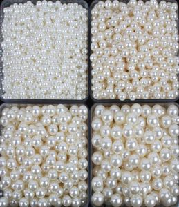100pcslot Nuevo Blanco ABS Perlas de imitación Perlas Fabricación de joyas Diy Beads Joyería Collar hecho a mano Perlas Perlas sueltas Redondas para Cr8966255