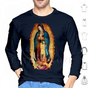 Bluzy męskie Matki Bożej z Guadalupe Tilma Long Rękaw Błogosławiony objawienie maryjne