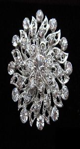 12 inç Güzel Gümüş Renk Temiz Rhinestone Kristal Diamante Küçük Çiçek Gelinlik Pimi Broş Hediyeleri4642707