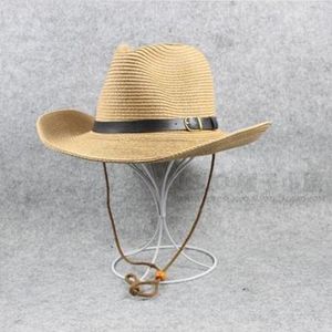 Szerokie czapki Extra duże rozmiar 62 cm Składany Jazz Straw Hat Men and Women Summer Beach Smycz przeciwsłoneczny Outdoor Sport Słońce Hurtowe
