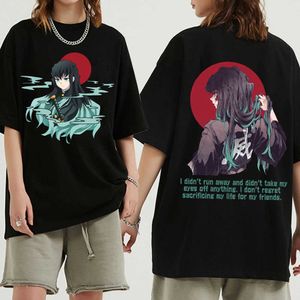 T-shirts Demon Killer Muichiro Tokito Anime T-shirt Fashion Harajuku Hip Hop Mens Short Sleeve Top P230601