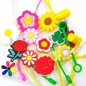 Fruit Style Cartoon Silicone Straw Tips Drinking Dust Cap Splash Proof Plugs Cover Creative Cup Accessories 7-8mm Straw Sealing Tools LX5627