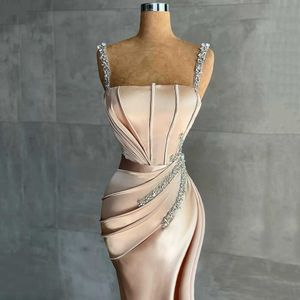 Sukienki imprezowe Ultra cienki ciasny ogon wieczór damski satynowy satynowy łatka piłka robocza vestigo mała różowa sukienka P230531