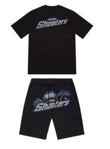 Мужские футболки Т хлопковая одежда короткая сета летние мужчины Trapstar London Shooters Женщины вышитые нижние спортивные костюмы Дизайн одежды 670ess