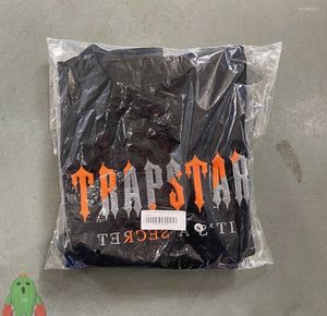 Men's T Shirts Men Women Trapstar T-shirts Summer Outfit Orange Grey Towel Embroidery Short Sleeve Couple Top Tee Set Motion design 975ess